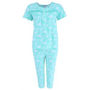 Elegant Emily Women's Mint Floral Capri Set